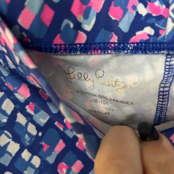 Lilly Pulitzer Leggings Luxletic Weekender Crop Royal Purple Toe in Pineapples - Picture 4 of 4